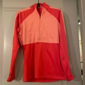 Nike color block coral half zip pullover.